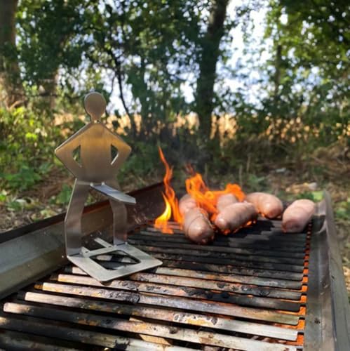 JACKANNA Grill Zubehör 4 Stück Grill Geschenke für Männer Edelstahl BBQ-Wursthalter Grillzubehör Männer Geschenk Lagerfeuer Zubehör Hotdog Halter für Barbecue Picknick Party Familienfeier