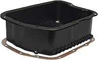Derale 14210 Transmission Cooling Pan for Dodge A518 (46RH/46RE) & A618 (47RH/47RE/48RE) - Black, Temp Port, Magnetic Drain
