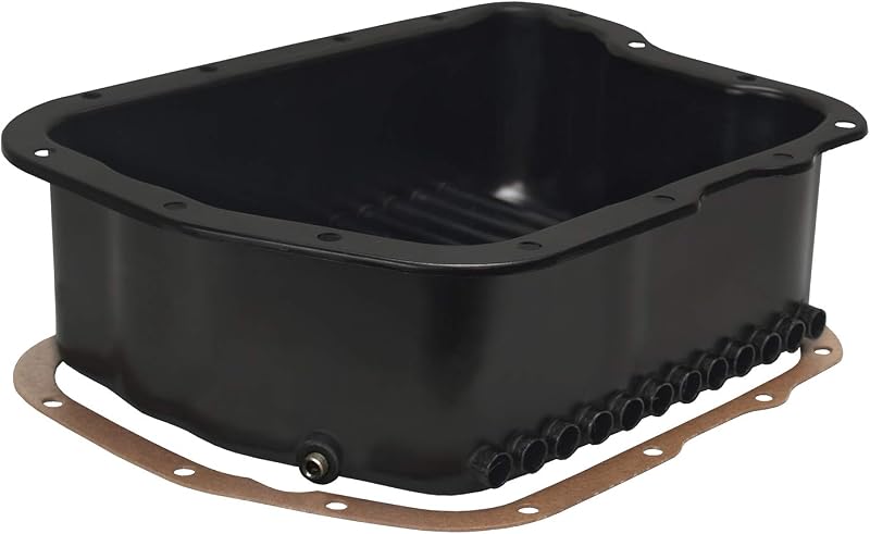Cárter de resfriamento da transmissão Derale 14210 para Dodge A518 e A618 – Preto