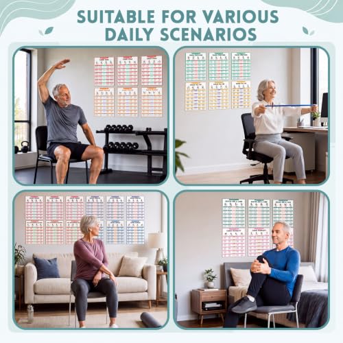 Image of Sinload 30 Day Chair Yoga Posters for Seniors Chair Yoga Challenge Posters