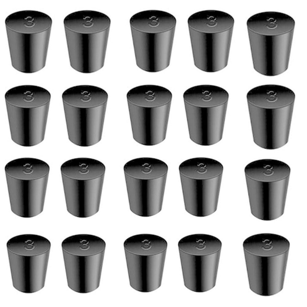 30Pcs Solid Rubber Stoppers 000# - 8# Tapered Lab Bungs Solid Rubber Stoppers 11 Assorted Sizes — Amazon image 20