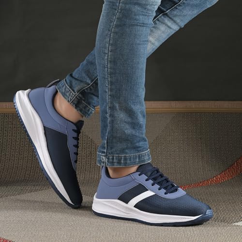 Image of Centrino Urban Sneakers for Man | Shoes for Men Stylish | Casual Lightweight Lace-Up Canvas Walking Shoes | Cushioned Insole | Breathable Comfortable Anti-Skid Sole | Trendy Mens Shoes for City Walks (6823)