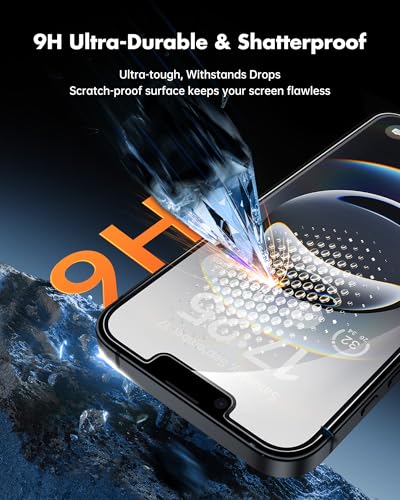 Image of UNBREAKcable Privacy Screen Protector for iPhone 16e, Shatterproof Tempered Glass [True 28Anti Spy] [9H Hardness] [Easy Installation Frame] Private Protector for iPhone 16e 6.1inch-2 Pack