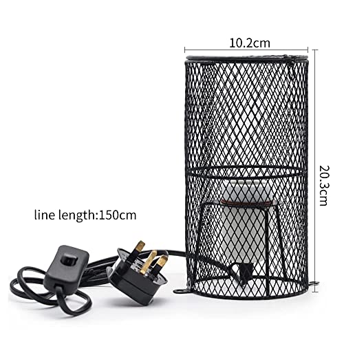 zalati Heating Lamp Socket with Lampshade Lighting Guard Anti Hot Bracket Cage Holder for Reptiles Pets Protection - 200W - Image 2