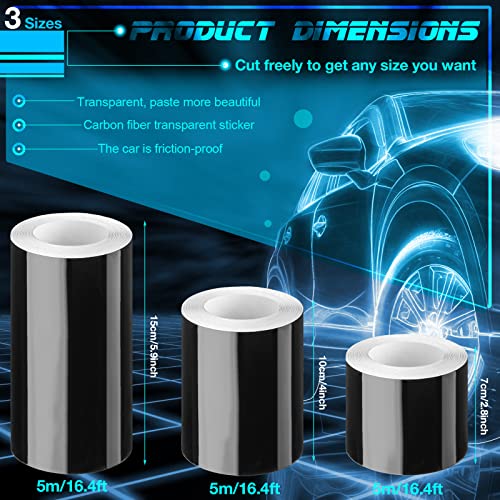 Ireer 3 Rolls Gloss Black Vinyl Wrap With Tools Vinyl Wrap Rolls Car Wrap Vinyl Black Wrap For Cars Gloss Adhesive Vinyl Tape For Door Window Trim, 2.8'' X 16.4 Ft, 3.9 ''X 16.4 Ft, 5.9 '' X 16.4 Ft #TOP1