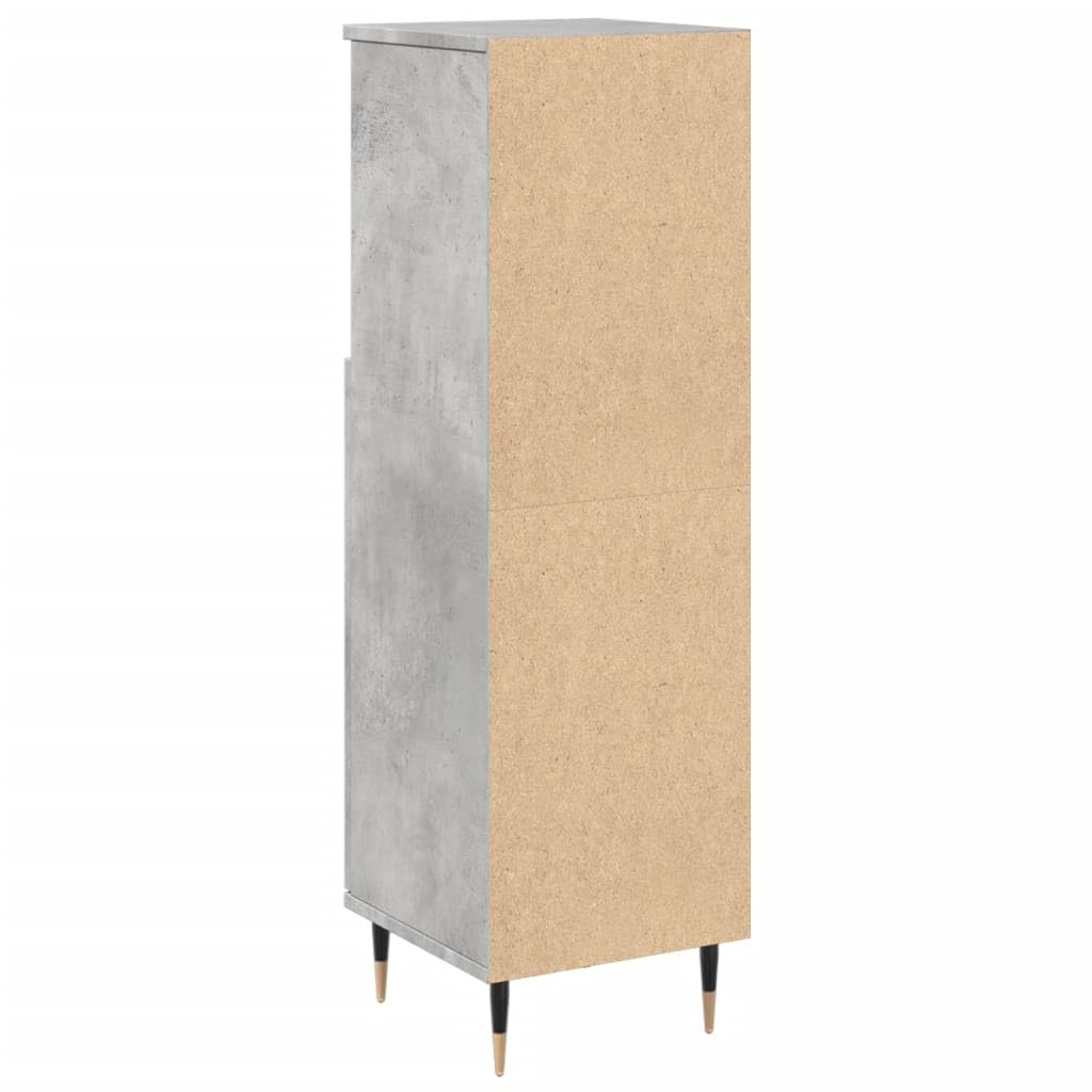 ShGaxin 857204 szafka łazienkowa, sklejka, betonowa, szara, 30 x 30 x 100 cm, meble łazienkowe, pomocnicza szafka łazienkowa, meble łazienkowe