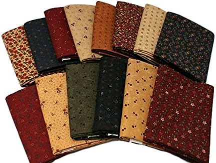 10 Fat Quarters - Kansas Troubles by Moda Fat Quarter Bundle Calico Floral Flowers Classic Reproduction Style Quality Quilters Assorted Cotton Fabrics M22805c
