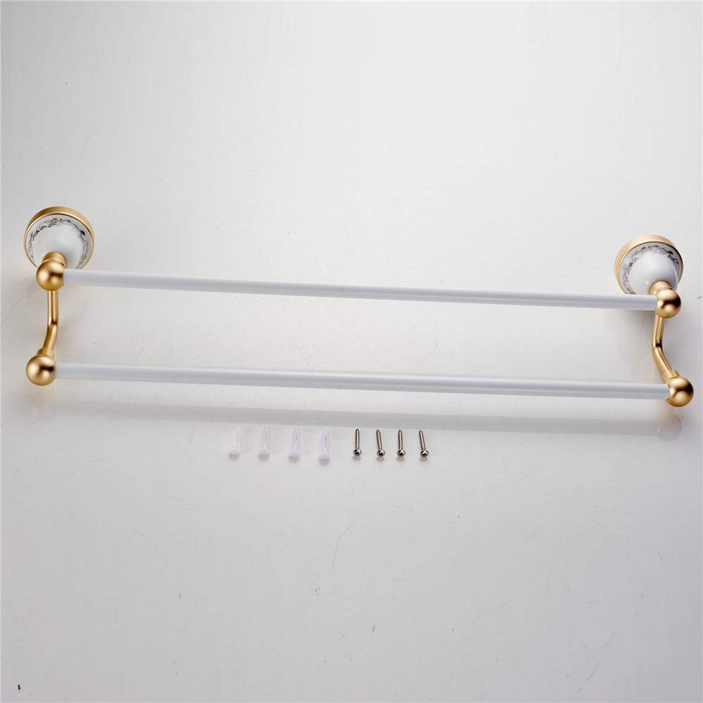 Estante de baño Estante de baño Estante de Toalla de baño de cerámica montado en la Pared Estante de Cocina Estante de Pared para baño Dormitorio Cocina (Color: Dorado, Tamaño: Tamaño Libre