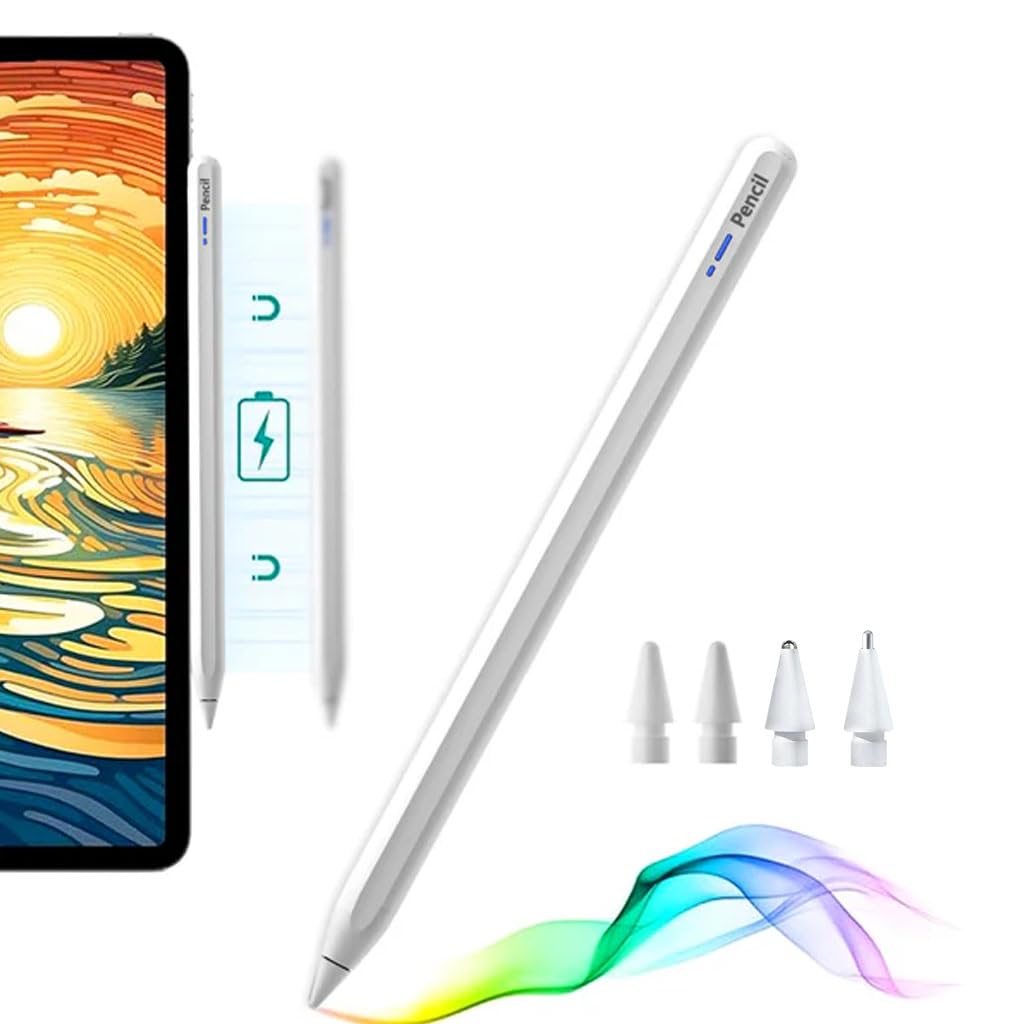 iPad Pencil Stylus Pen (2nd Gen) Compatible with Magnetic Wireless Fast Charging for A-pple iPad Pro 11” 1/2/3/4, 12.9” 3/4/5/6, Air 4/5, Mini 6, (Extra 2 Metal Nibs) Palm Rejection, Tilt Sensitivity-image-45
