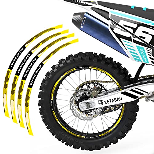 Autocollants jantes moto 21 19 Suzuki RMZ 450 stickers roues Autobahn88 jaune