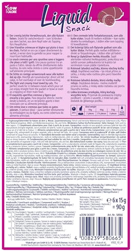 Vitakraft Liquid Snack, Katzen Leckerli, Katzensnack cremig, mit Leberwurst und Biotin, in einzelnen Sachets, für bessere Haut (1 Paket mit 6x 15g)