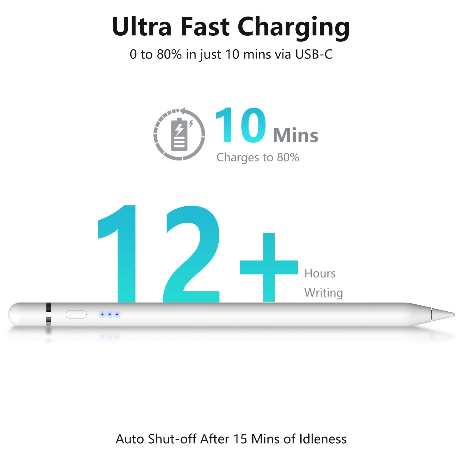 iPad Pencil for Apple iPad 2018â2026, Magnetic Charging Stylus Pen for Pencil 2nd Generation &1st Generation with Tilt Sensitivity& Palm Rejection, Pencil for iPad A16 Pro 11/12.9/13, Air, Mini - 5