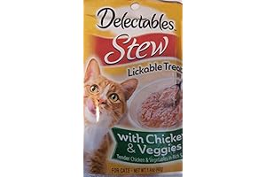 Delectables Stew Premium Lickable, Grain-Free Treat With Chicken & Veggies in Rich Sauce