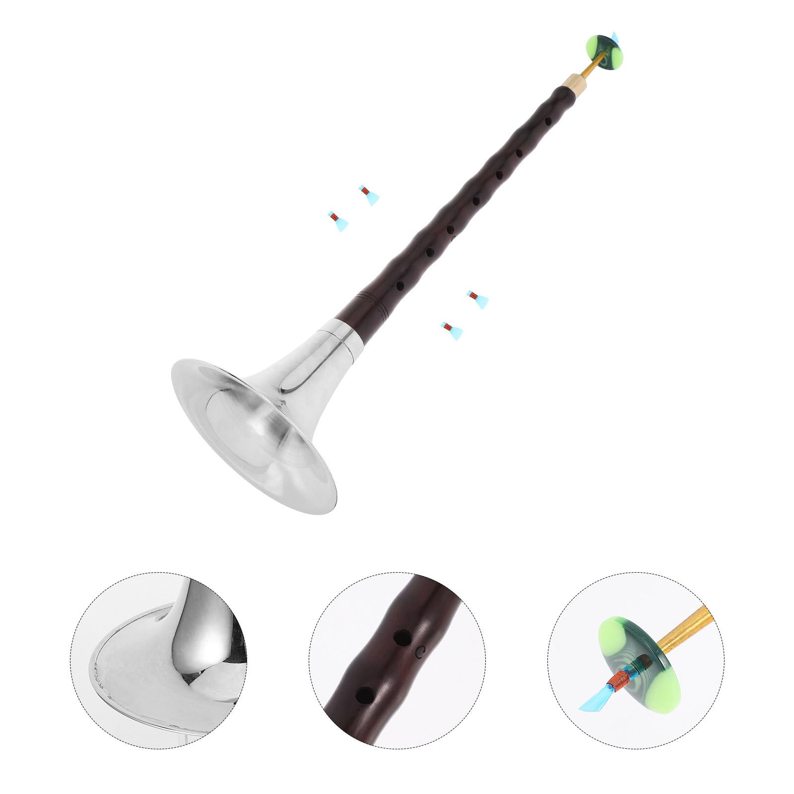 Cabilock Instrumento Suona Tradicional para Principiantes, Tono C en Madera de Ébano, Instrumento de Viento Étnico Ligero y Práctico, Incluye Lengüeta y Fuelle, Adecuado Color Aleatorio