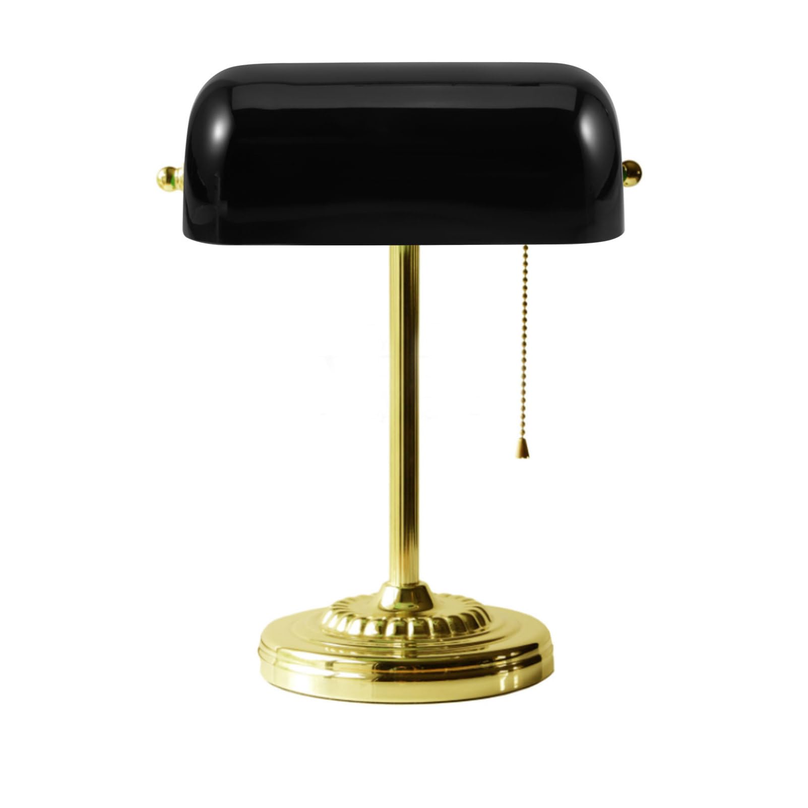 Paralume Vintage in Vetro Nero per Lampada Banker da Tavolo