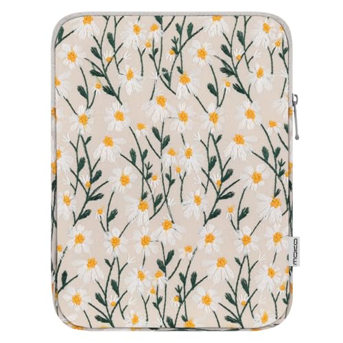MoKo 9-11 Zoll Bestickt Daisy Sleeve Tasche für New 11-inch iPad Pro M4/iPad Air M2 2024, iPad Air 5/4/3 10.9