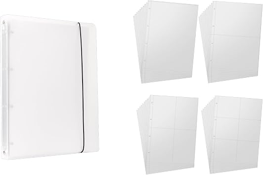 A4 Reusable Sticker Collecting Sticker Binder Storage Book + 40pcs 4 Different Sizes Single-sidded Sheet Refills