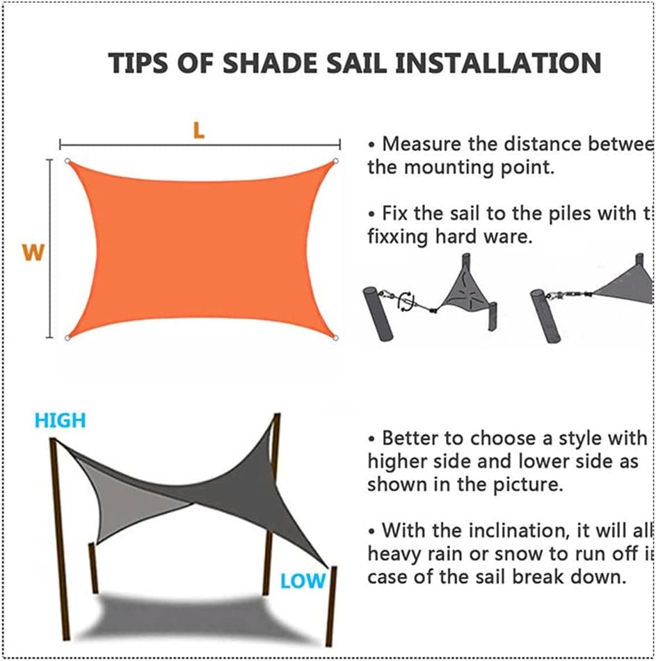Voile d'ombrage imperméable 2x5m pour terrasse et jardin toile de protection solaire extérieure - 4