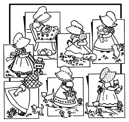 Bonnie Bonnet Aunt Martha's Hot Iron Embroidery Transfer Bonnie Bonnet Aunt Martha's Hot Iron Embroidery Transfer