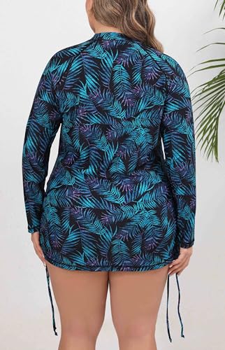 model wearing Halcurt Long-Sleeved Zip-Front Rash Guard