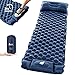 Relefree Isomatte Camping Selbstaufblasend mit Fußpresse Kleines Packmaß Ultraleicht - Camping Luftmatratze Wasserdicht mit Outdoor Kissen - Schlafmatte für Survival Wandern Winter, Mehrweg