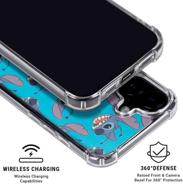 Skinit Phone Case Compatible with MagSafe iPhone 17 - Officially Licensed Disney Lilo and Stitch Face Expression Pattern Design