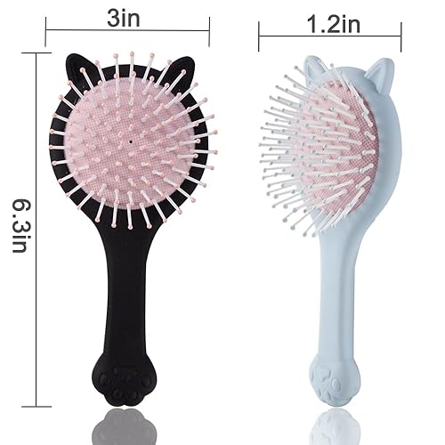 Miniatura 2 de Lindo juego de cepillos de pelo con forma de gato, peine con cojín de aire para cabello fino, grueso y rizado, cepillo de pelo para mujeres, hombres