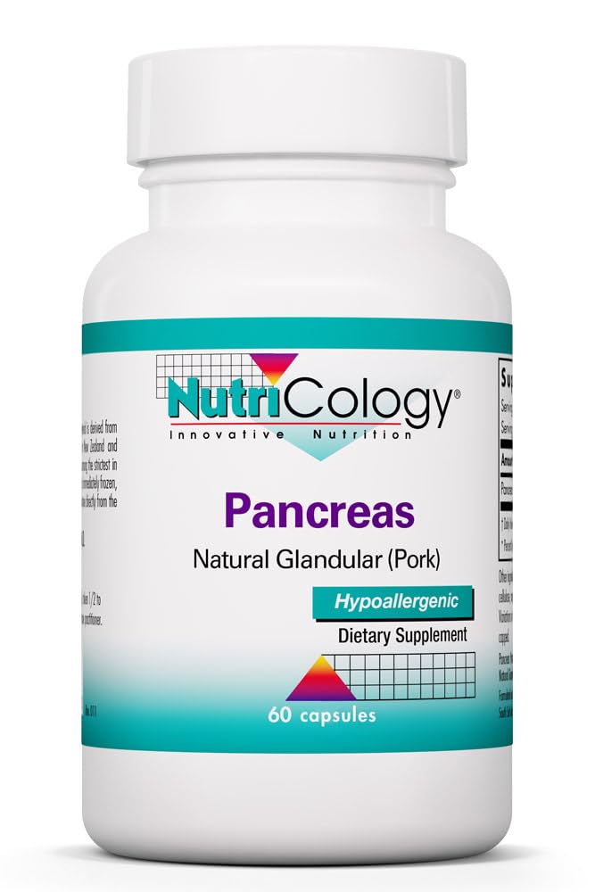 Nutricology Pancreas Pork, Freeze Dried Digestive, 60 Count