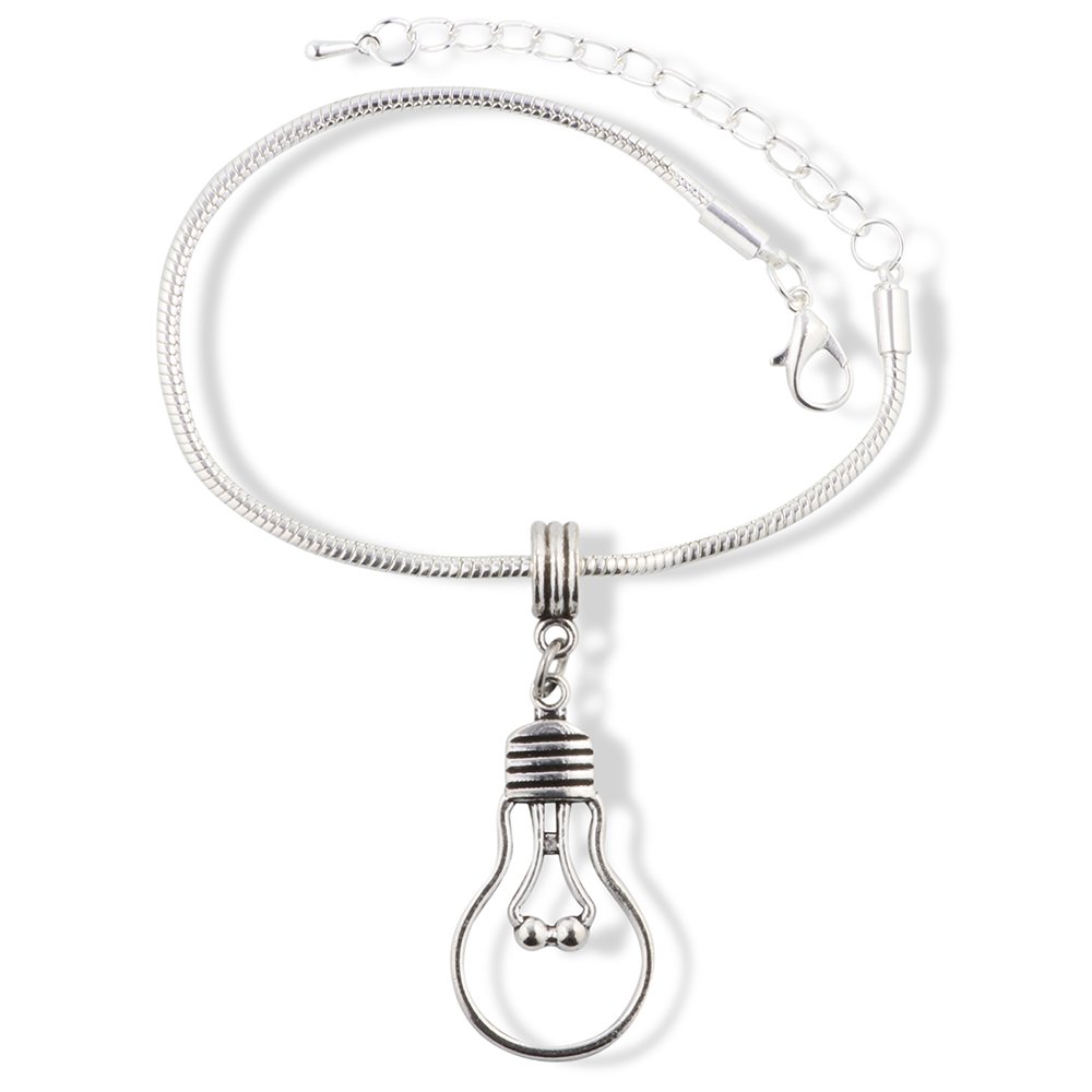 EPJ Light Bulb Idea Snake Chain Charm Bracelet