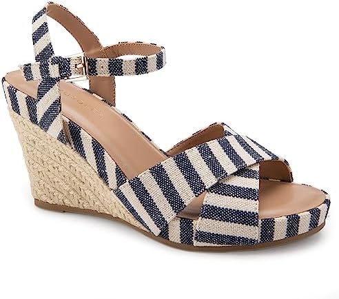 Aerosoles PASTEL Wedge Sandal, Black PU, 9M | Image 1