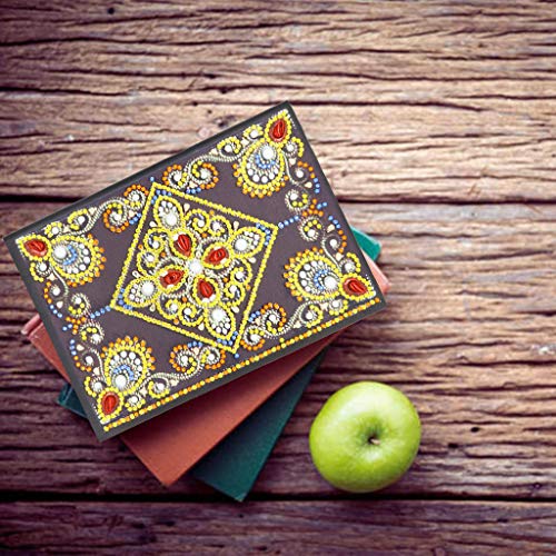 Diy 5D Diamond Art Notebook Lined Hardcover A5 ,Writing Note Book Secret Diary For Boys Sketch Books For Children Journals For Men Diamond Painting Creative Flower Decor Gift 60 Sheets, 120 Pages #TOP6