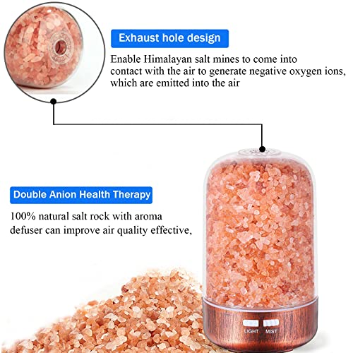 Himalayan Pink Salt Diffuser, 3-In-1 Essential Oil Diffuser & Ionic Salt Therapy & Ultrasonic Cool Mist Humidifier, Waterless Auto-Off & Super Quiet Design, 120Ml 7 Light Diffusers For Kids Room #TOP2