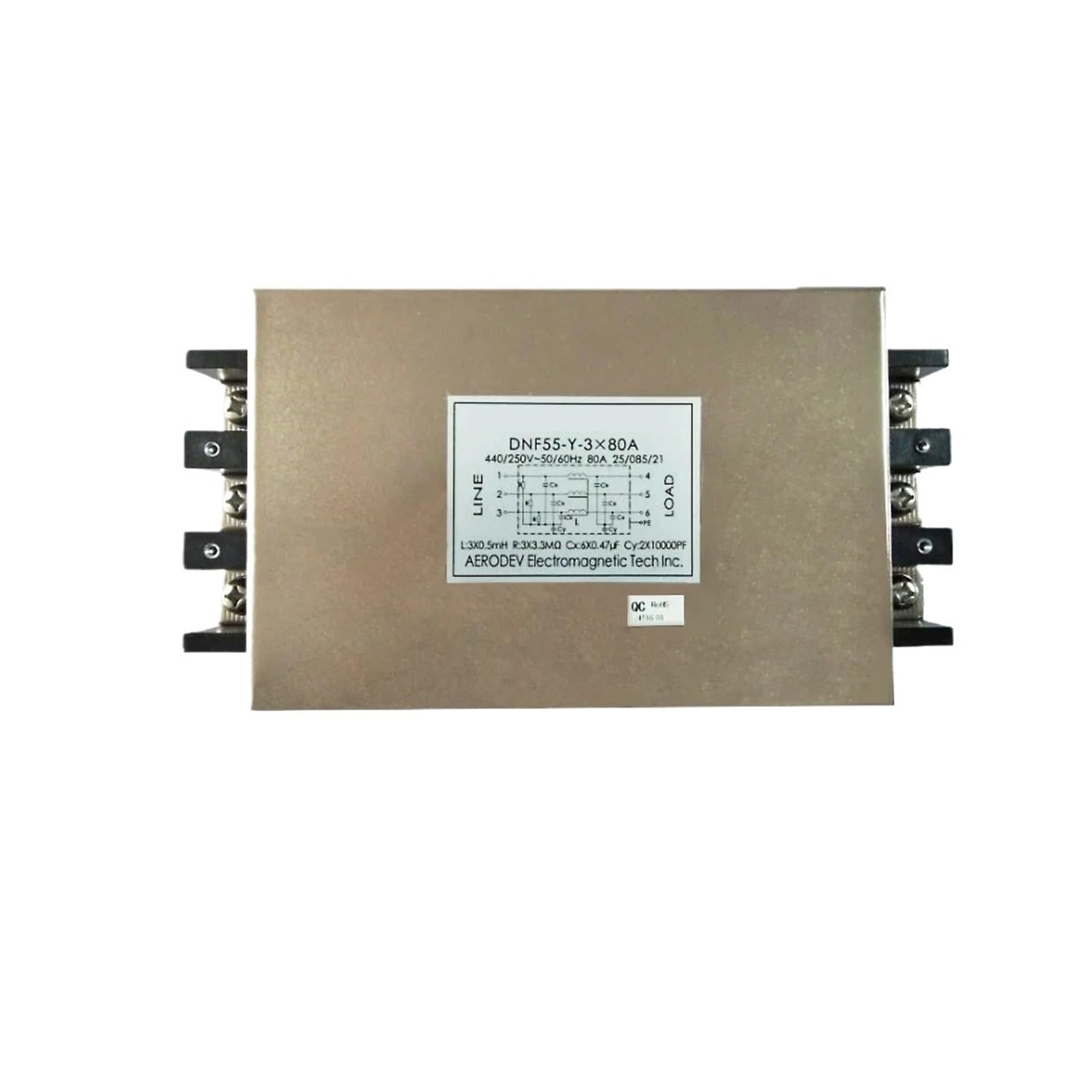 YIVELYYZG Power Supply Filter DNF55-Y-3x80A Three Phase 80A 440V 50-60Hz