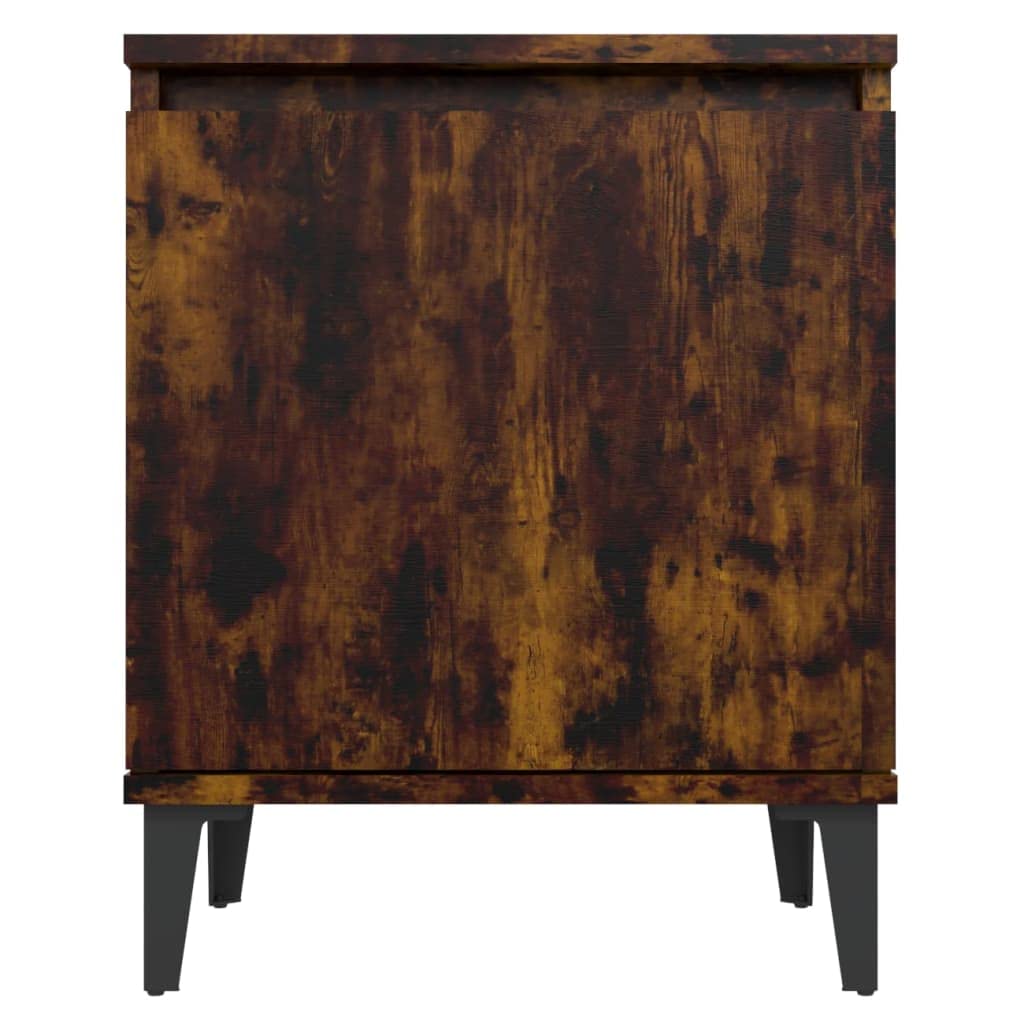 Comodino Piccolo Stretto,Comodino Strettocomodino Con Gambe In Metallo Rovere Fumo 40x30x50 Per Ufficio, Camera Da Letto, Soggiorno, Studio, Corridoio