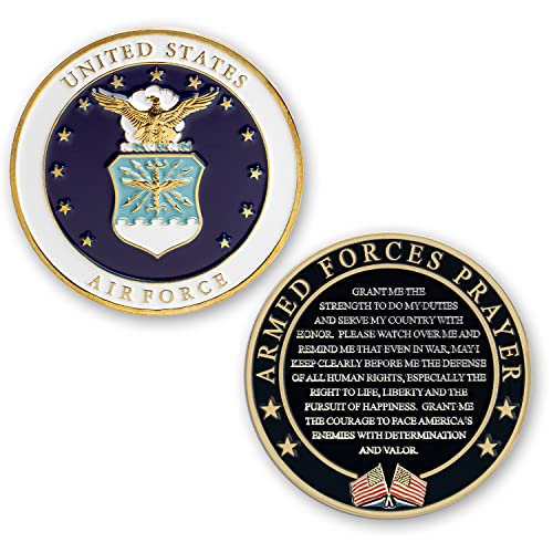 Military Gift Shop Air Force Armed Forces Prayer Coin - USAF Valor…