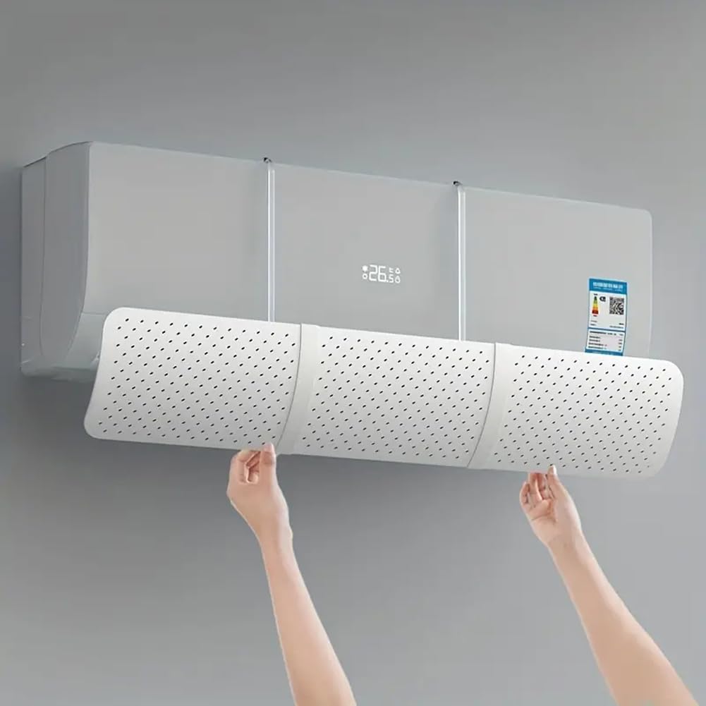 Plastic Adjustable Wind Deflector Suitable for Split Air Conditioner/AC, Air-Conditioning Windshield Retractable, White