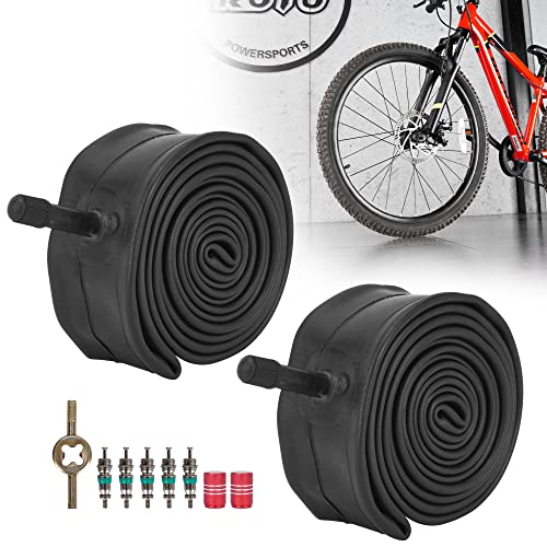 RUTU 24 Inch Bike Tubes,24x1.75/2.125 Inner Tube with 32mm Schrader Valve and Installation Accessorie - Compatible with 24x2.125 24x1.95 Bike Tube - Premium Heavy Butyl Inner Tube-2 Pack