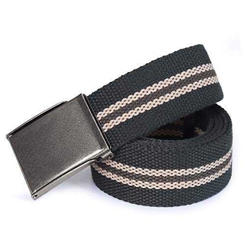 Image of Mile High Life Canvas Web Belt | Cut to Fit Up to 52 inch | Flip-Top Matte Silver Nickel Buckle 12 Colors
