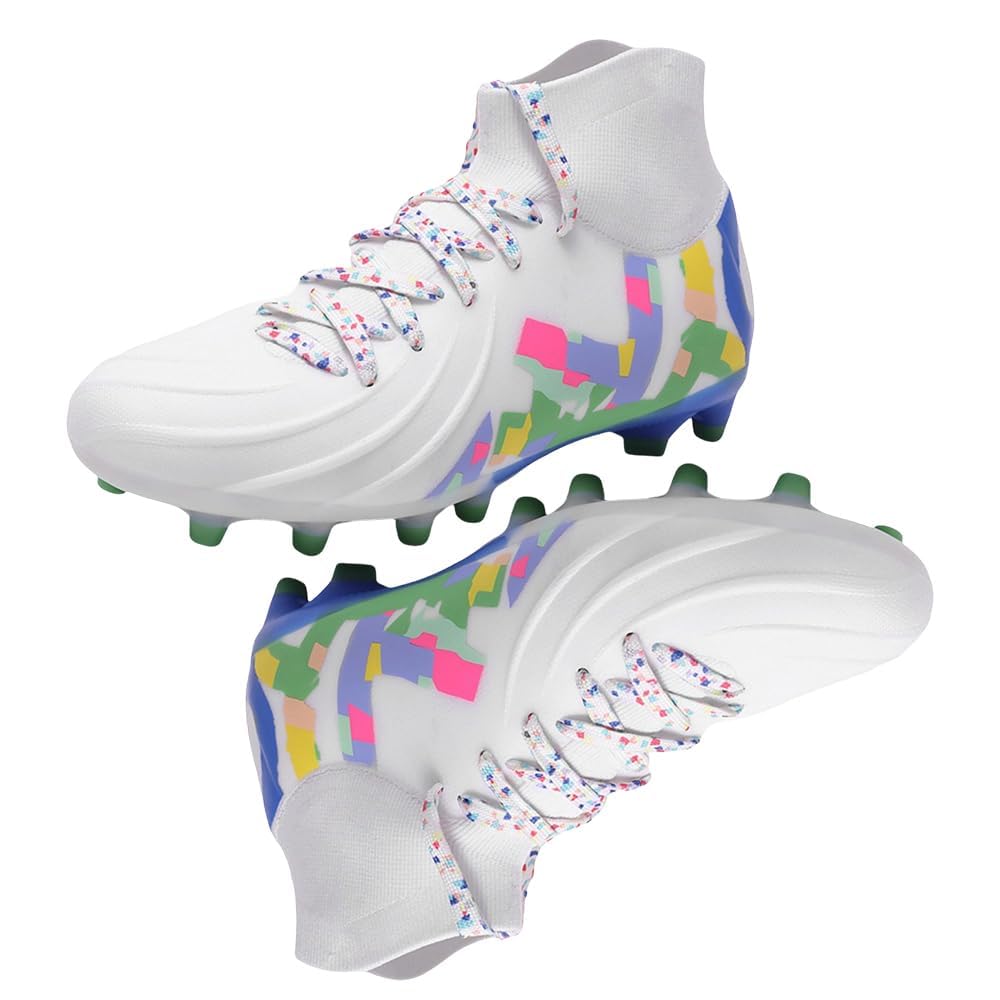 Big Kids Soccer Shoes Unisex Academy Indoor Outdoor Football Turf Durable Rubber Shoes TPU Outsole for Adult Ankle Cleats