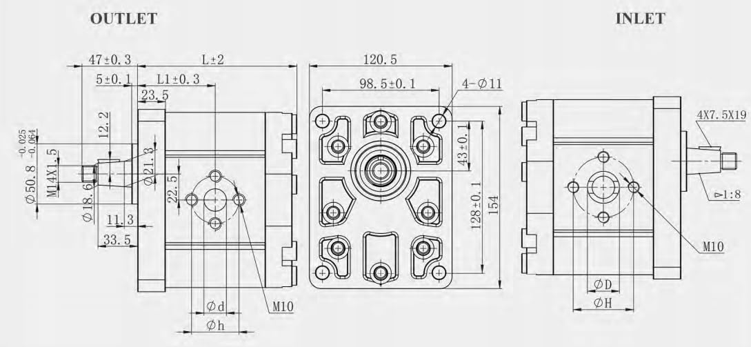 Presko Hydraulikpumpe Zahnradpumpe – Landwirtschaft Bauwesen Industrie – 50 cm³/Umdrehung Gruppe 3 – Maximale Dauerbetriebsgeschwindigkeit 1500 U/min – Bis zu 210 bar