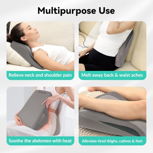 Image of Snailax Back Massager with Heat, 3D Neck Shiatsu Massage Pillow