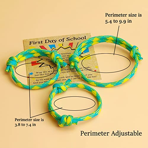 Image of First Day Of School Bracelet, Matching Mommy And Me Mother Son Daughter Paracord Back To School Bracelets Wish Gift for Mom Boys Dad Girls Jewelry