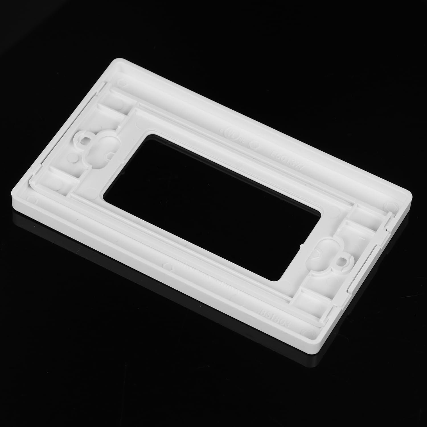 QWORK Placca da parete senza viti, confezione da 50, bianco sporco lucido, design moderno con caratteristiche di sicurezza nascoste