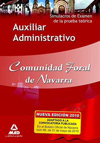 Portada de Auxiliar administrativo de la comunidad foral de navarra. Simulacros de examen de la prueba teórica
