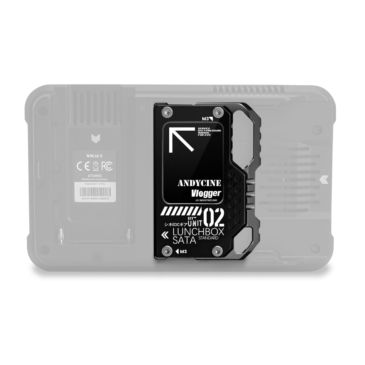 ANDYCINE Lunchbox II Boîtier SSD SATA Master Caddy Boîtier en magnésium pour Atomos Ninja V, V