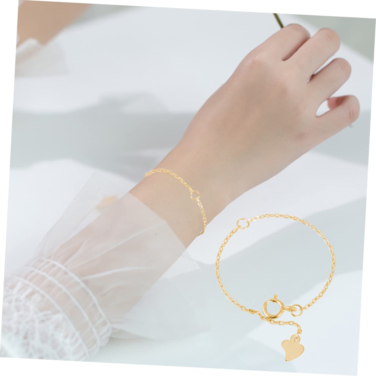 STOBOK 3er-sets Schmuck-verlängerungskette Ketten-halsketten-zubehör Federverschluss Für Armbänder Und Halsketten Exquisites Goldenes Material Liebesherz-design 3 Stück * 3