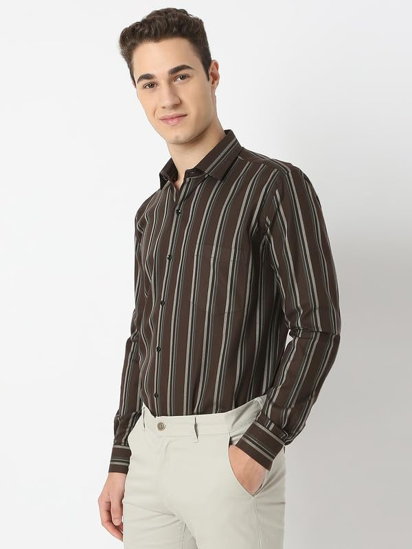 Image of Men's Striped Cotton Formal Shirt