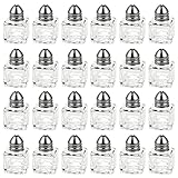 Salt and Pepper Shakers Set - 24-Piece Set of Salt Pepper Shakers, Glass Kitchenware, Mini Salt and Pepper Holders, Transparent, Holds 0.5 Oz