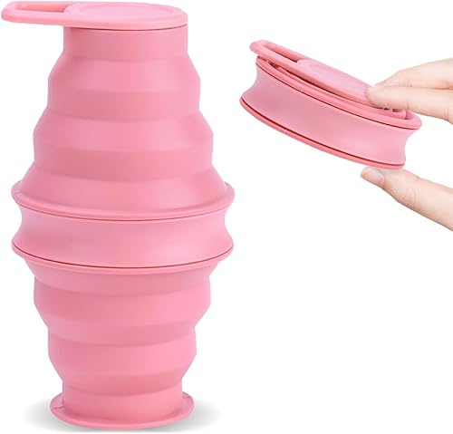 Botella de agua plegable, botellas de agua plegables de silicona reutilizables sin BPA de 17 onzas para viajes (A*)