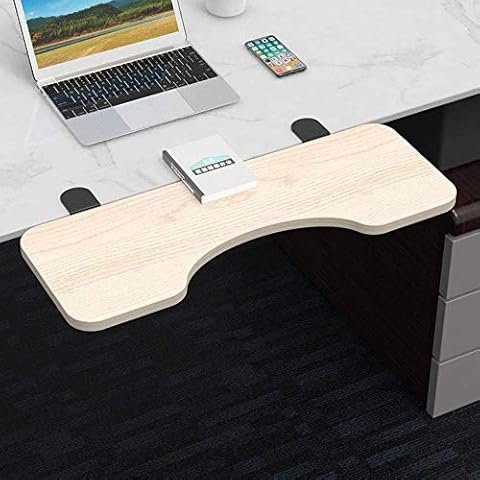OUGIC Ergonomics Desk Extender Arc Tray, 64cmx24cm Punch-Free Clamp on, Foldable Keyboard Drawer Tray, Table Mount Armrest Shelf, Computer Elbow Arm Support Cover